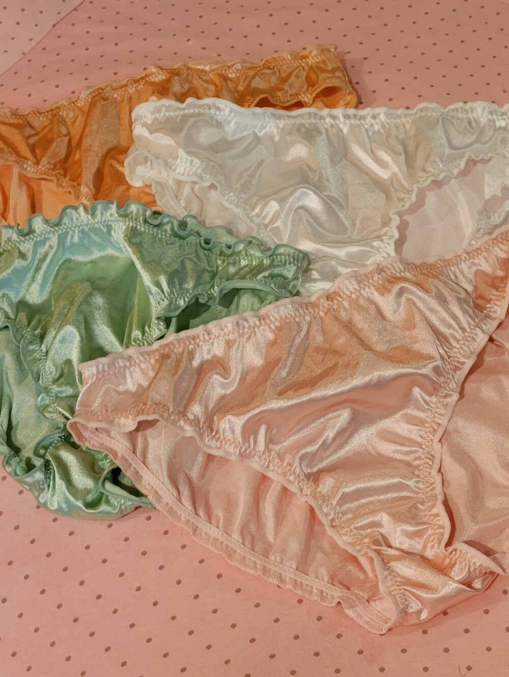 Victoria Secret Inspired Satin Bikini Briefs - Pastel Mix (4-Pack)
